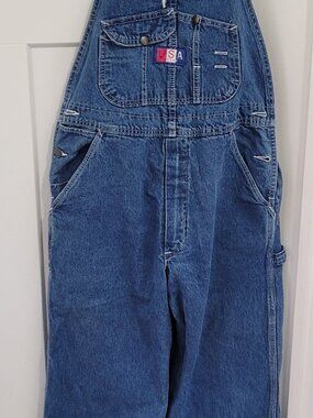 Vintage USA Works Denim Bib Overalls Unisex W32 L29 Made in USA 100% Cotton